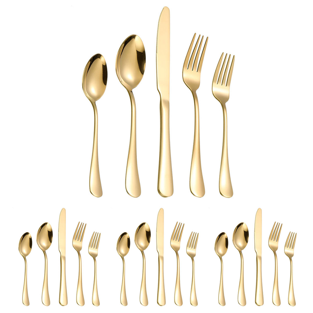 20 or 40 Pcs Cutlery Set with Polished Steel