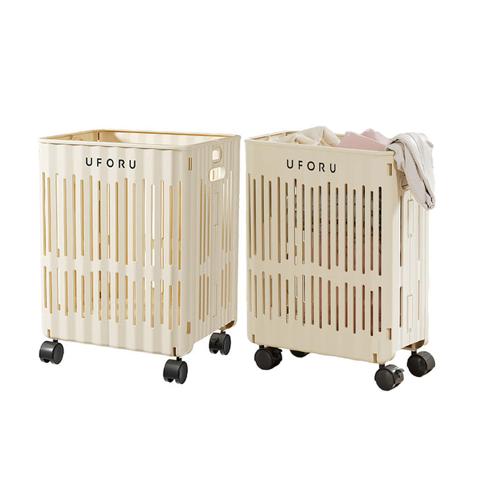 Laundry Basket with Folding Body and Wheels