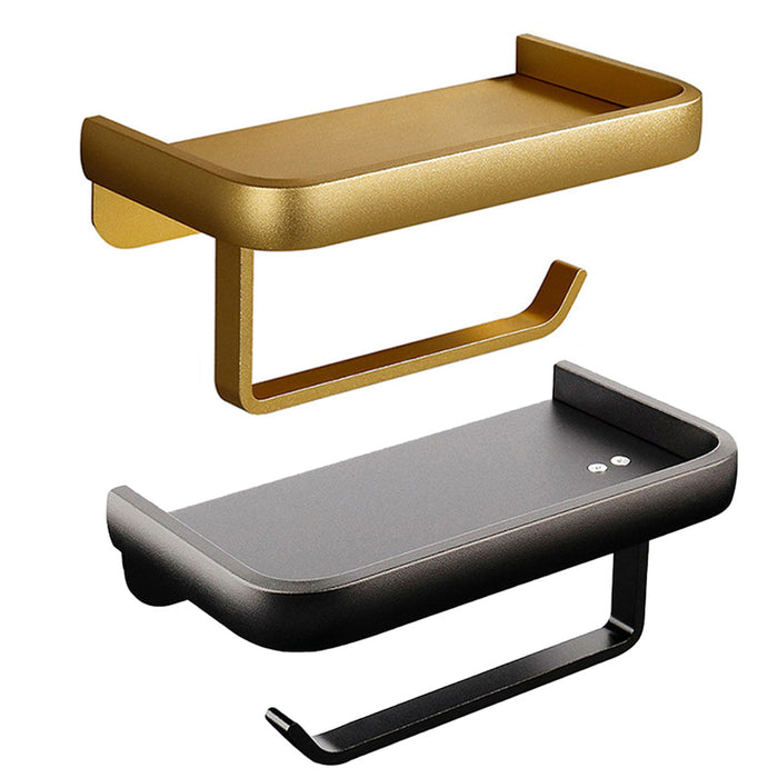 Aluminium Toilet Roll Holder with Top Shelf