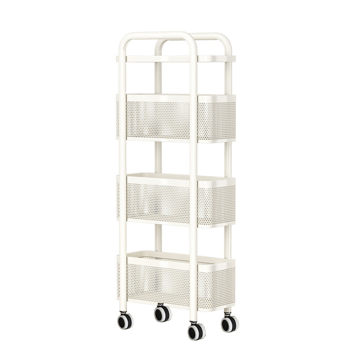 Multi Shelf Bathroom Storage Trolley Organizer with Pull Out Drawer Unit Stand