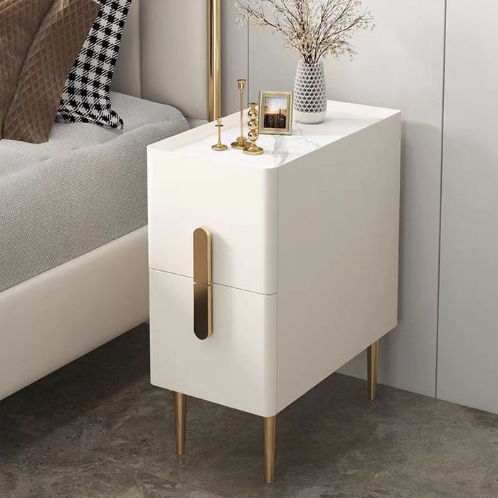 Narrow White Bedside Nightstand for Hotels