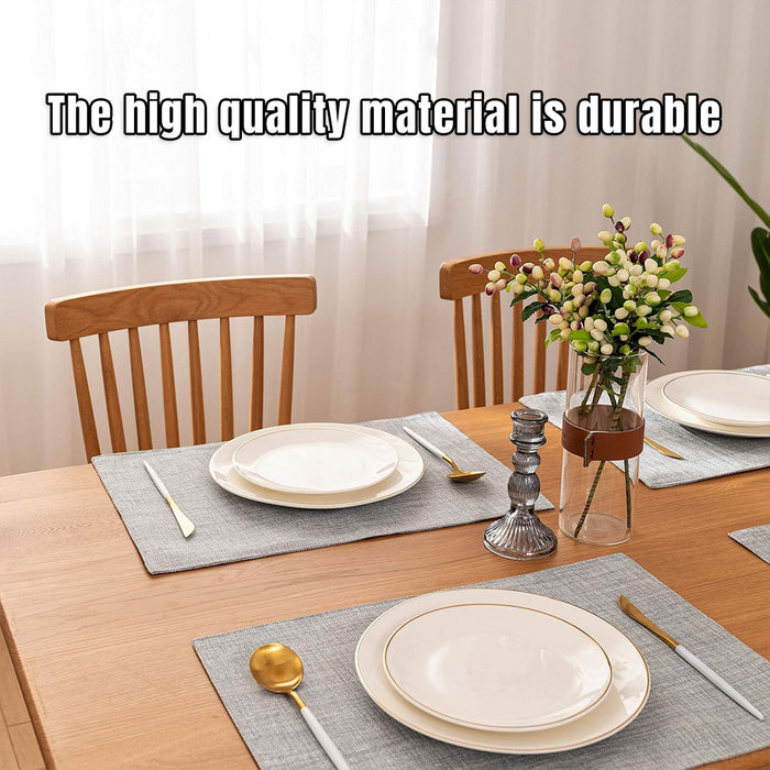 4 Pcs PVC Placemats with Braided Texture