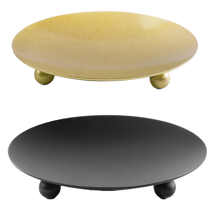 4 Pcs Iron Candle Holder Base Display Trays