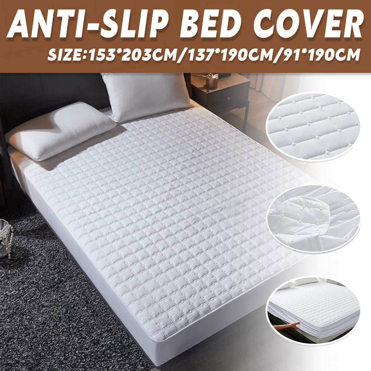 Waterproof Mattress Protector Fitted Bed Top Cover for Hotels