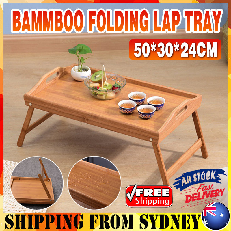 Bamboo Folding Lap Tray for Tea Coffee Breakfast in Bed
