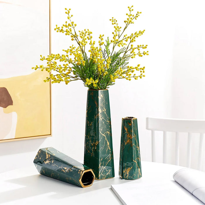 Marbled Ceramic Vase for Hotel Guest Rooms