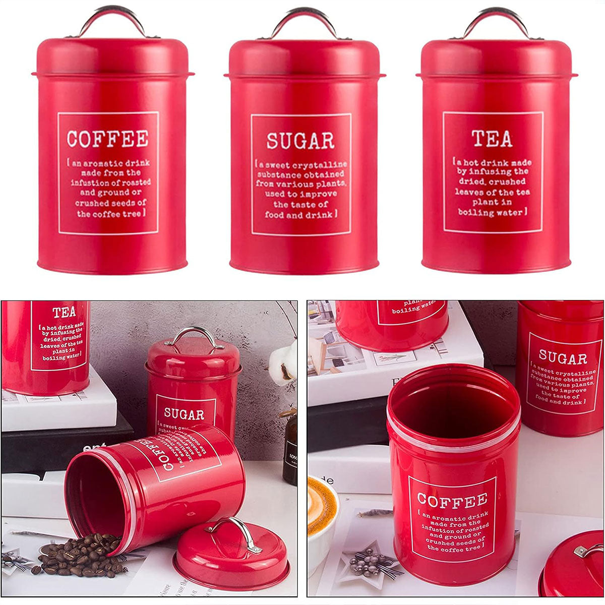 3 Pcs Multi-Purpose Sealed Jars with Airtight Lids for Kitchen Organization AU