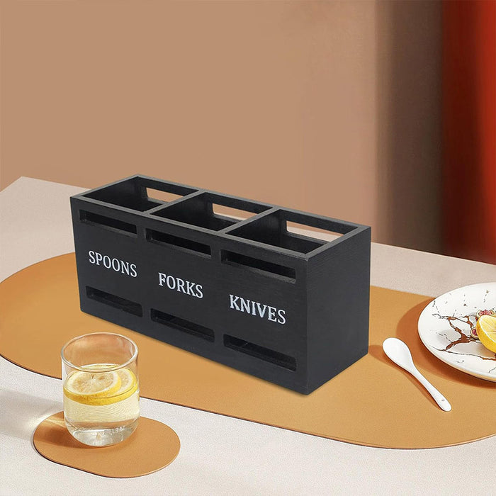 Cutlery Organiser with Three Labelled Slots