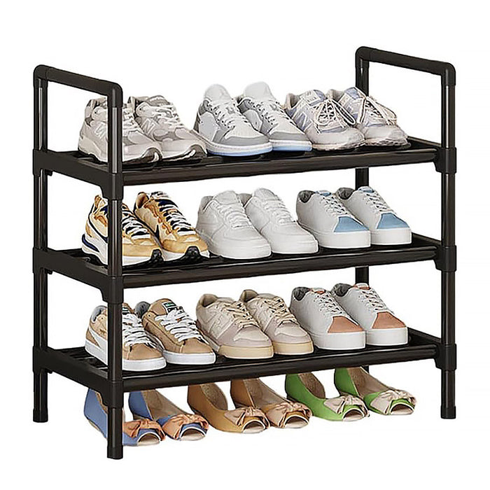 Shoe Storage Rack with Three Open Bar Tiers