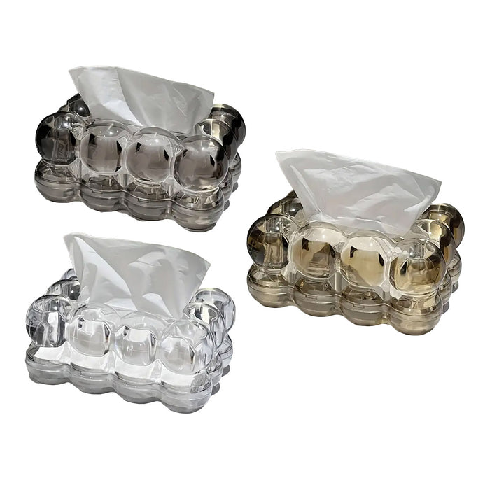 Clear Tissue Box with Bubble Pattern Casing
