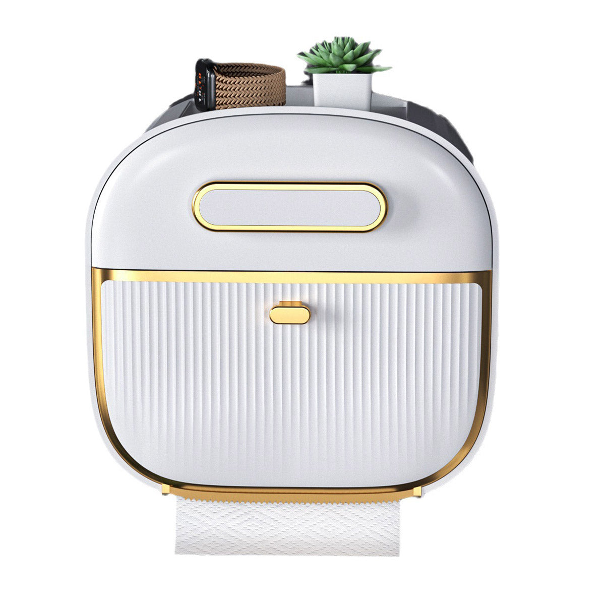 Wall Mounted Multifunctional Tissue Box Toilet Paper Storage Box Non-perforated
