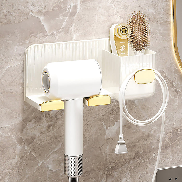Hair Dryer Holder with Brush Storage Space