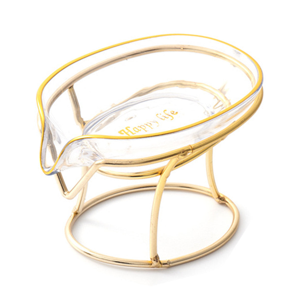 Soap Dish with Tilted Tray and Metal Stand