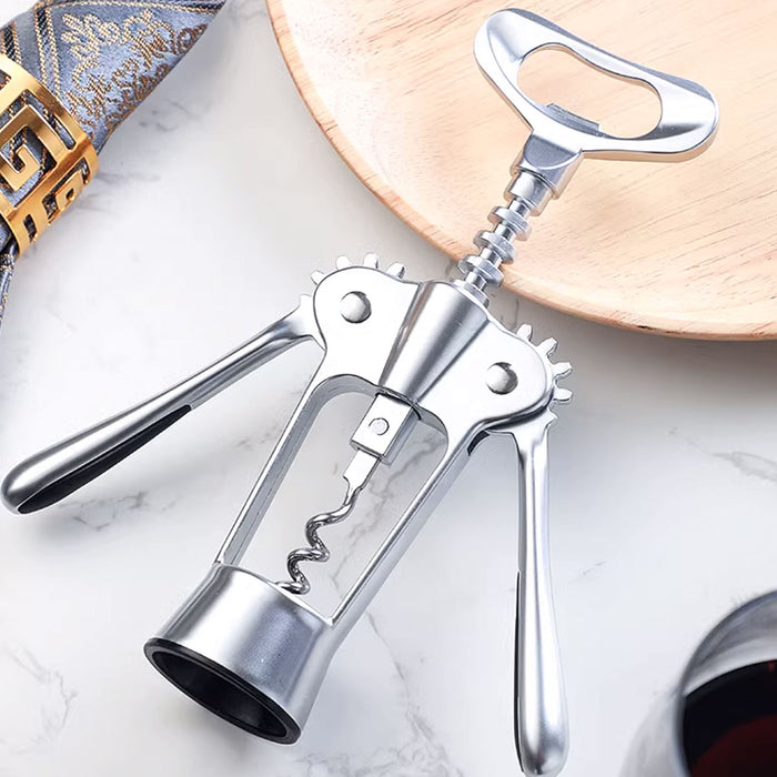 3 Pcs Steel Corkscrews with Opening Handles