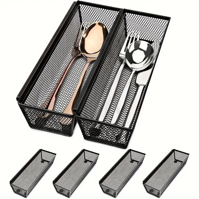 4 Pcs Cutlery Organisers with Mesh Bodies