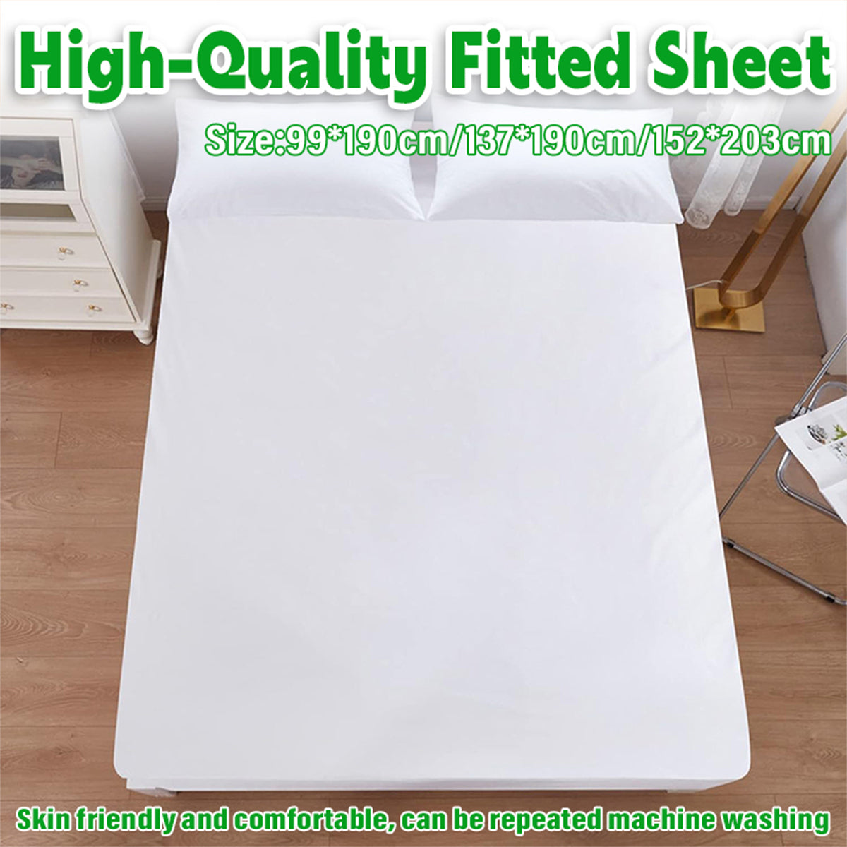 Fitted Mattress Protector Waterproof Bed Cover Sheet