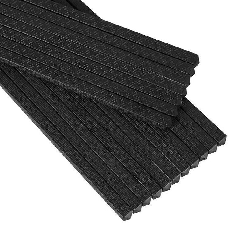 5 Pairs Premium Plastic Chinese Japanese Chopsticks Dishwasher Safe Black