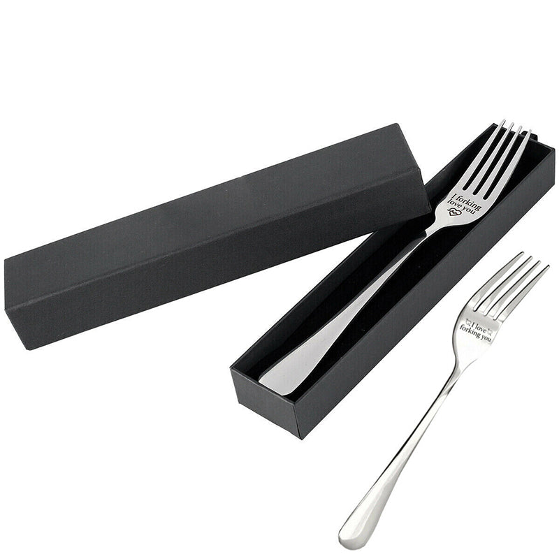 I Forking Love You Engraved Stainless Steel Fork with Gift Box