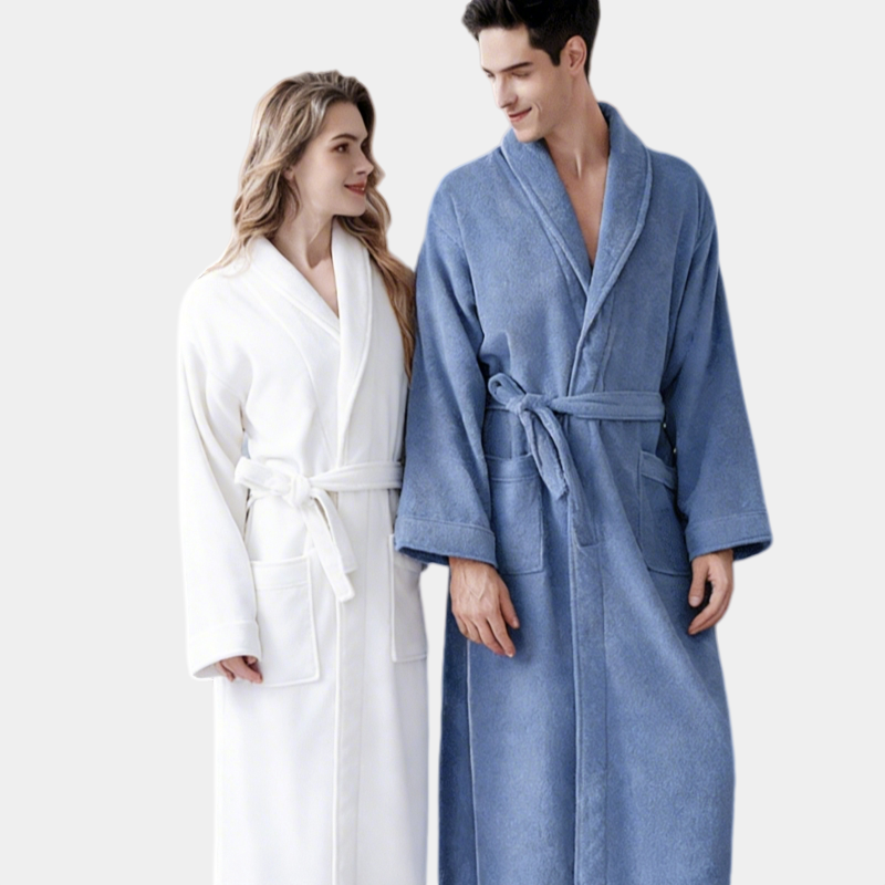 Quick Dry Cotton Bathrobe Absorbent Comfortable for Hotel Home Use