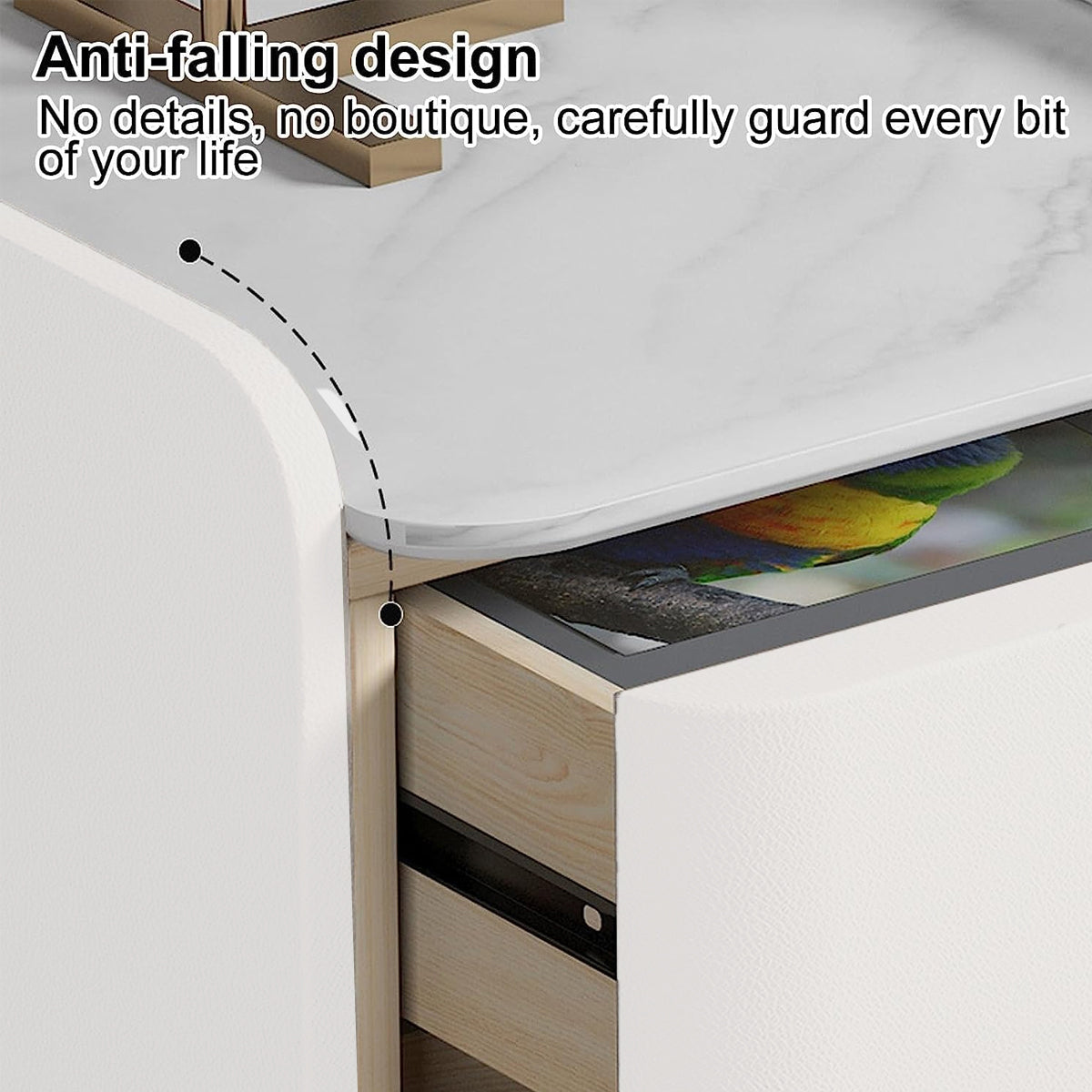3-Drawer Nightstand Bedroom Storage Cabinet Minimalist Bedside Locker Organizer