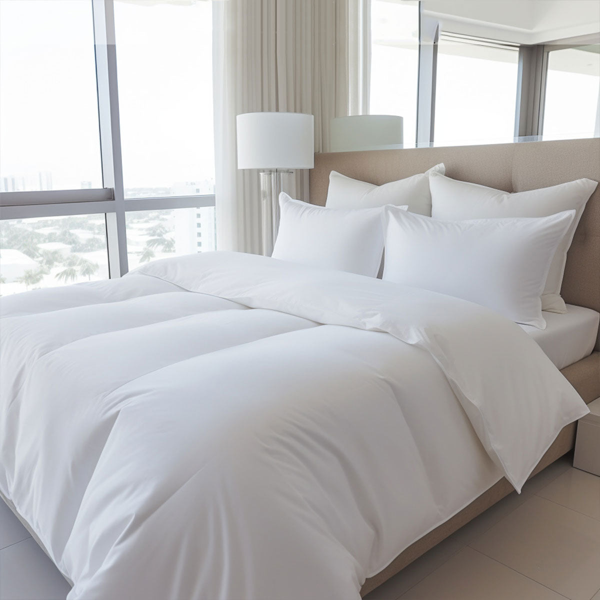 Hotel Quality White Duvet Cover Soft Fabric Bedding Set