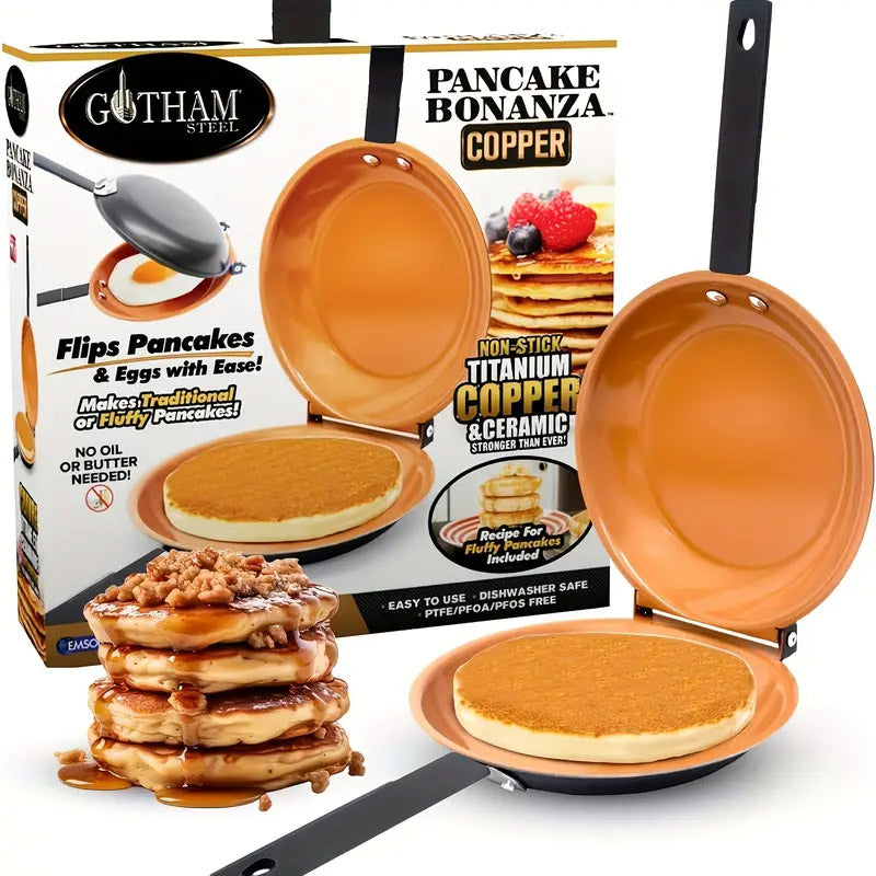 Double Sided Folding Skillet Cake Pan Frying Pan Cooking Pan Kitchen for Pancake
