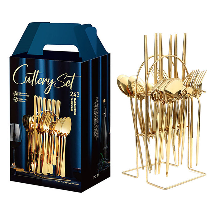 24 Pcs Stainless Steel Cutlery Set for Dining