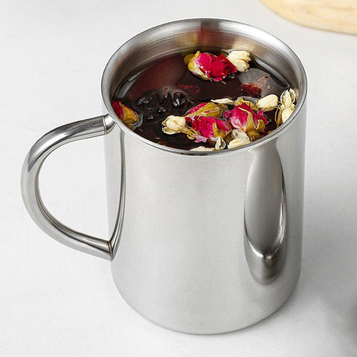 2 Pcs Double Wall Mugs with 380ml Capacity