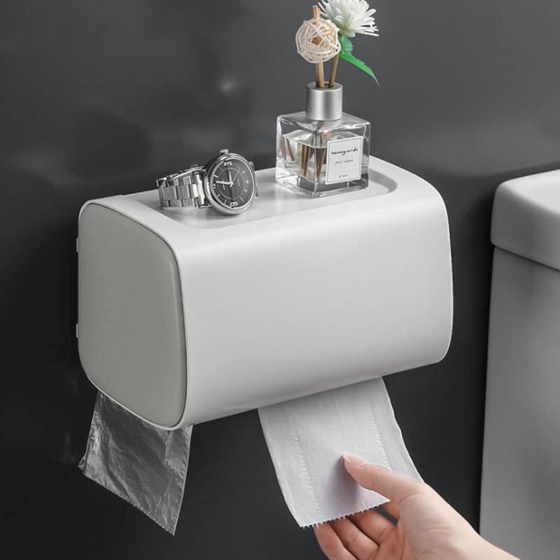 Bathroom Tissue Holder with Waterproof Storage – Product View 10