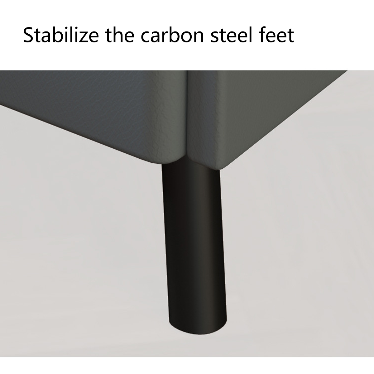 Compact Leather Bedside Table with 2 Drawers Steel Legs