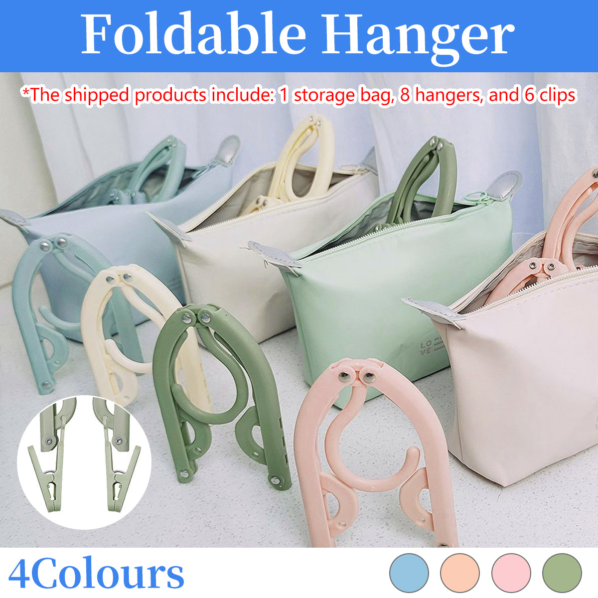 15PCS Portable Folding Travel Clothes Hanger Durable for Suit Jacket Blouse Use