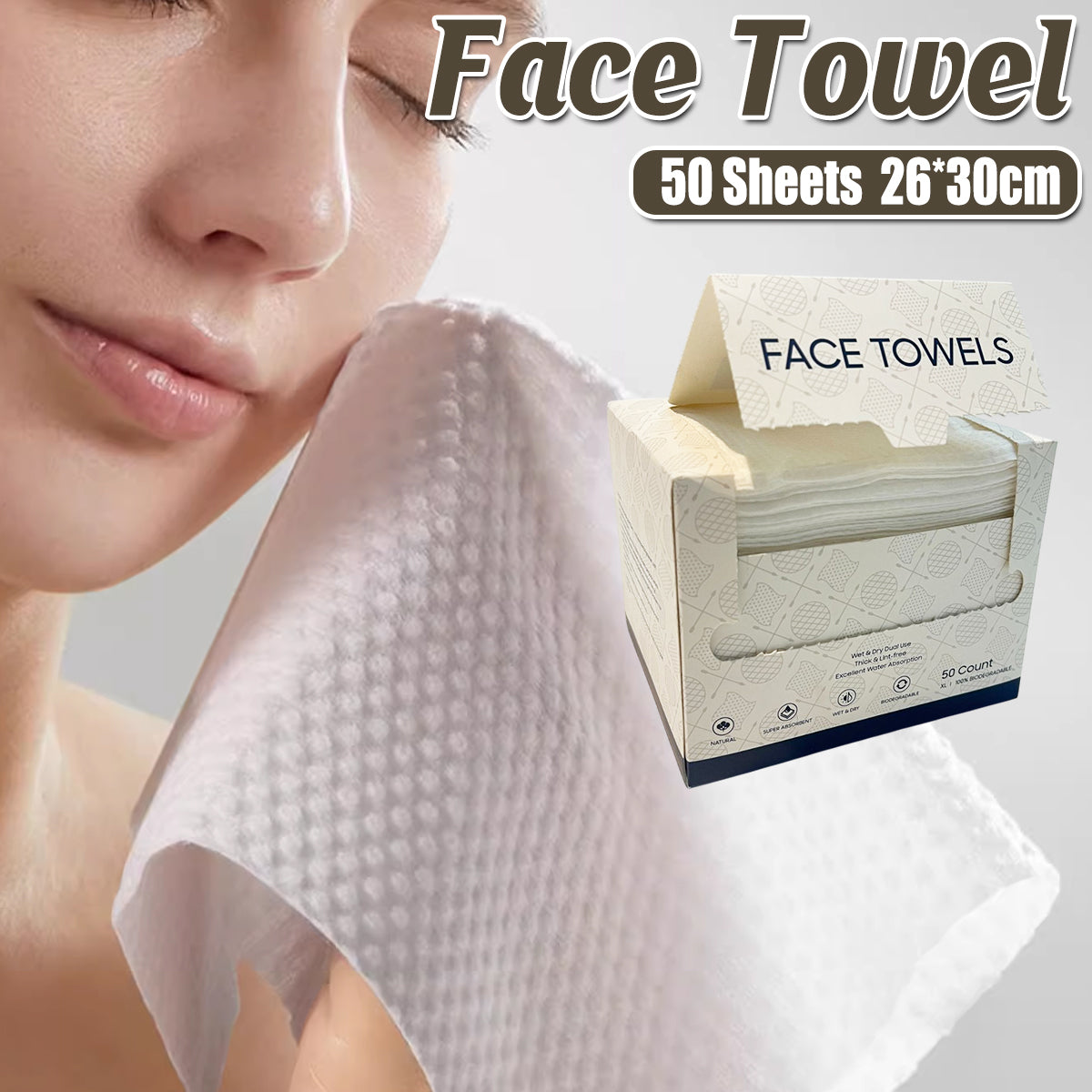 Disposable Cotton Face Towels for Wet or Dry Use – Product View 13