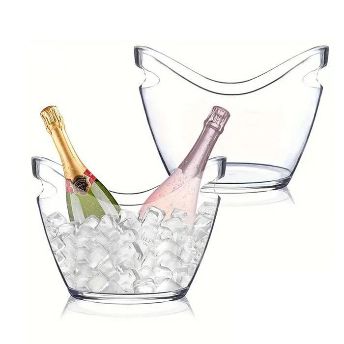 2 Pcs Transparent 3.5L Ice Buckets for Hotels