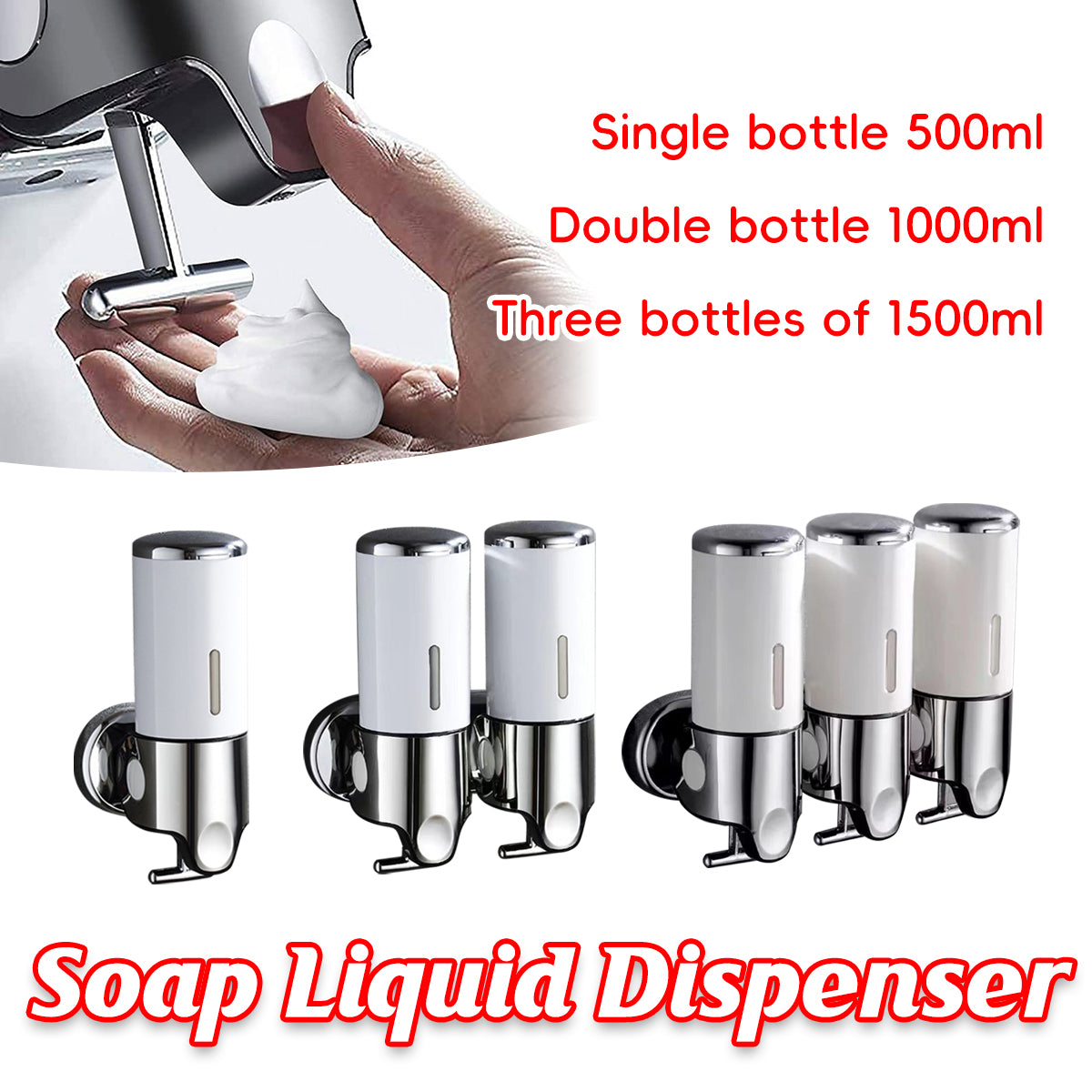 Manual Soap Dispenser Model White Bathroom Shampoo Bottle Hotel Wall Mounted