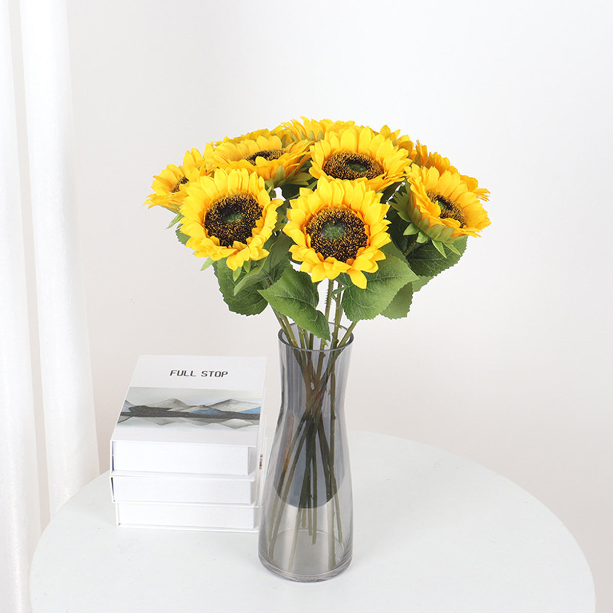 10PCS Artificial Sunflower Bouquet with Flexible Stems