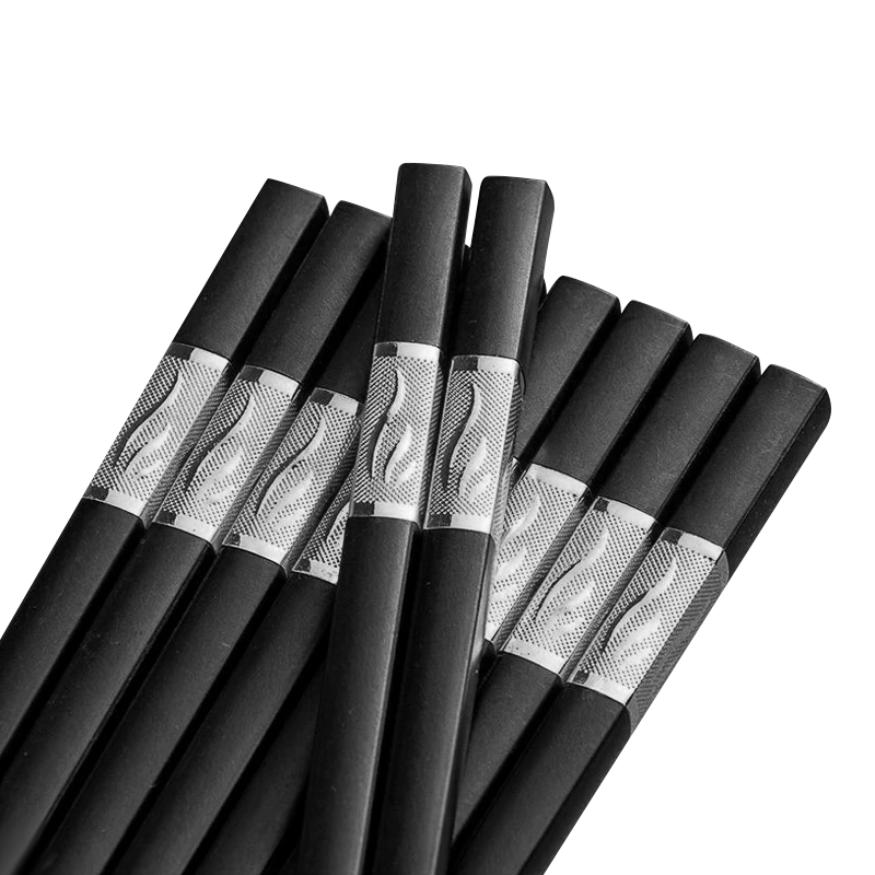 10 Pairs Reusable Alloy Chopsticks Dishwasher Safe Non-Slip