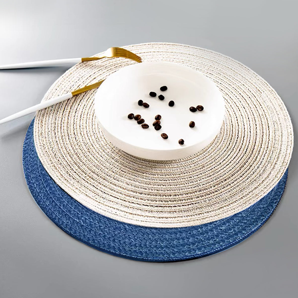 4 Pcs Round Woven Placemats Heat Insulation Table Mats