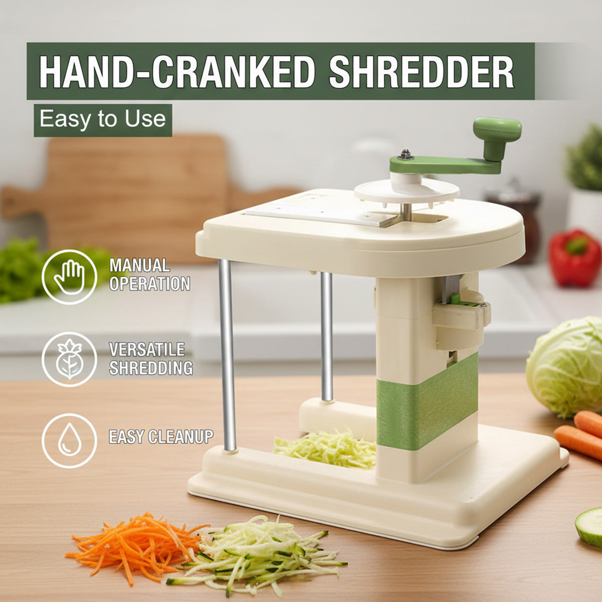 Hand Crank Vegetable Cutter for Kitchen Prep – Product View 15