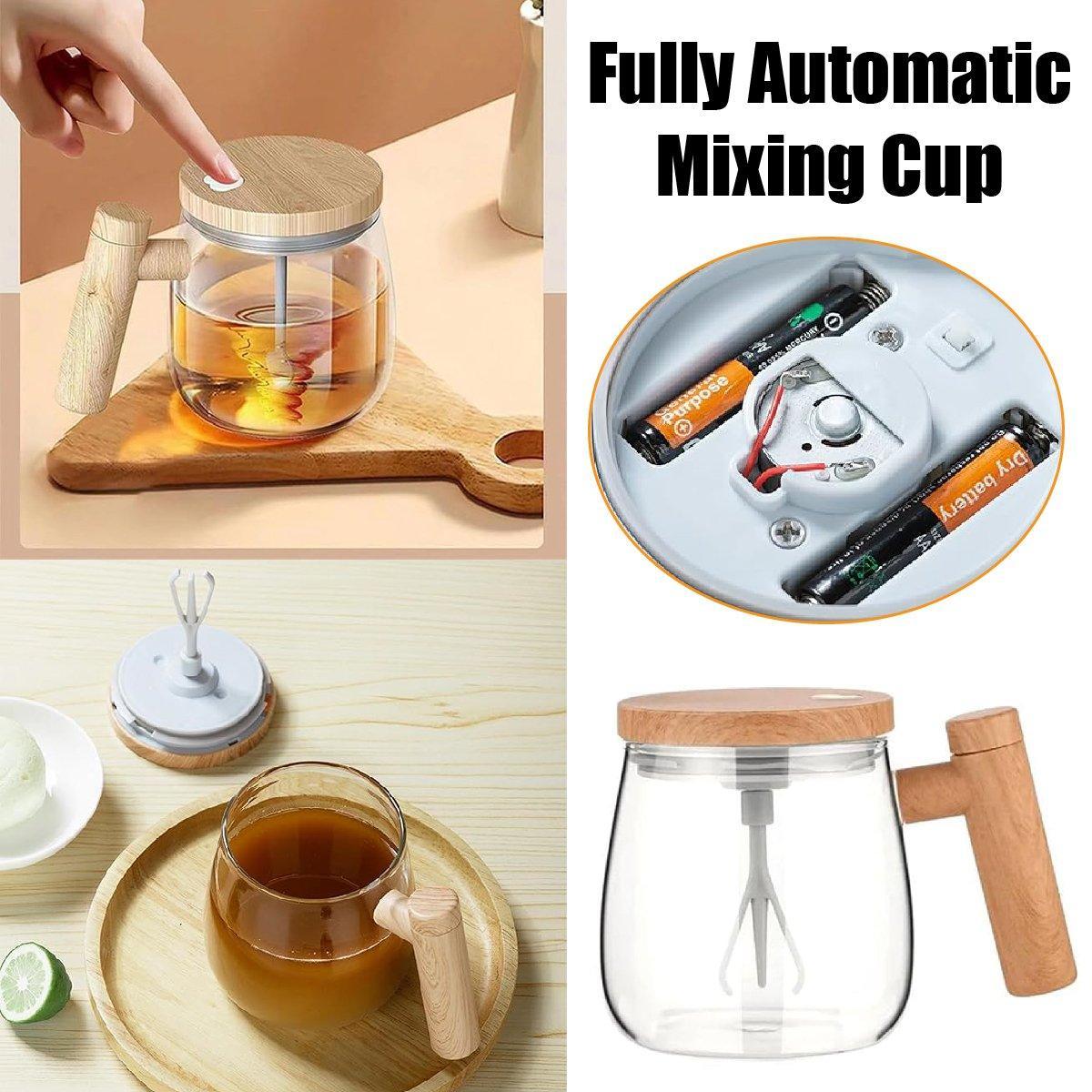 Electric Self Stirring Cup with Woodgrain Handle – Product View 15