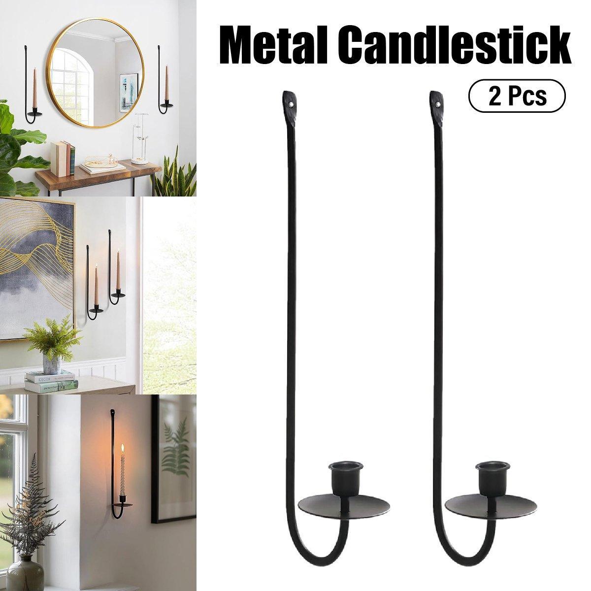2 Pcs Wall Mounted Iron Holders for Candles – Product View 14