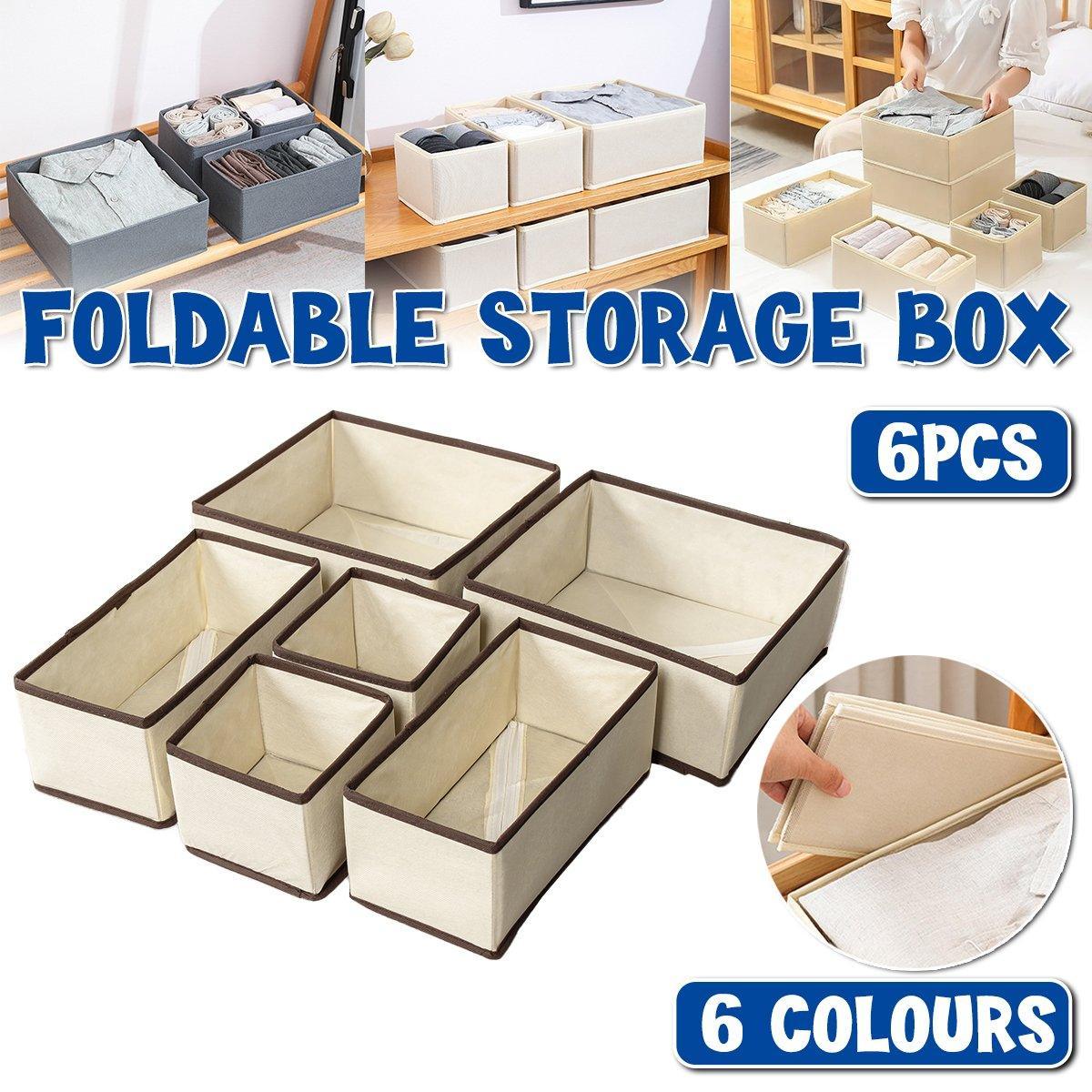 6 Pcs Foldable Fabric Storage Boxes for Garments – Product View 21
