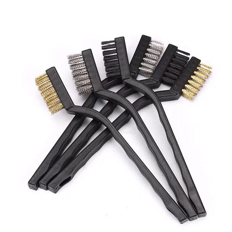 6 PCS Small Wire Durable Brush Set Steel Cleaning Brushes Brass Metal Tools AU