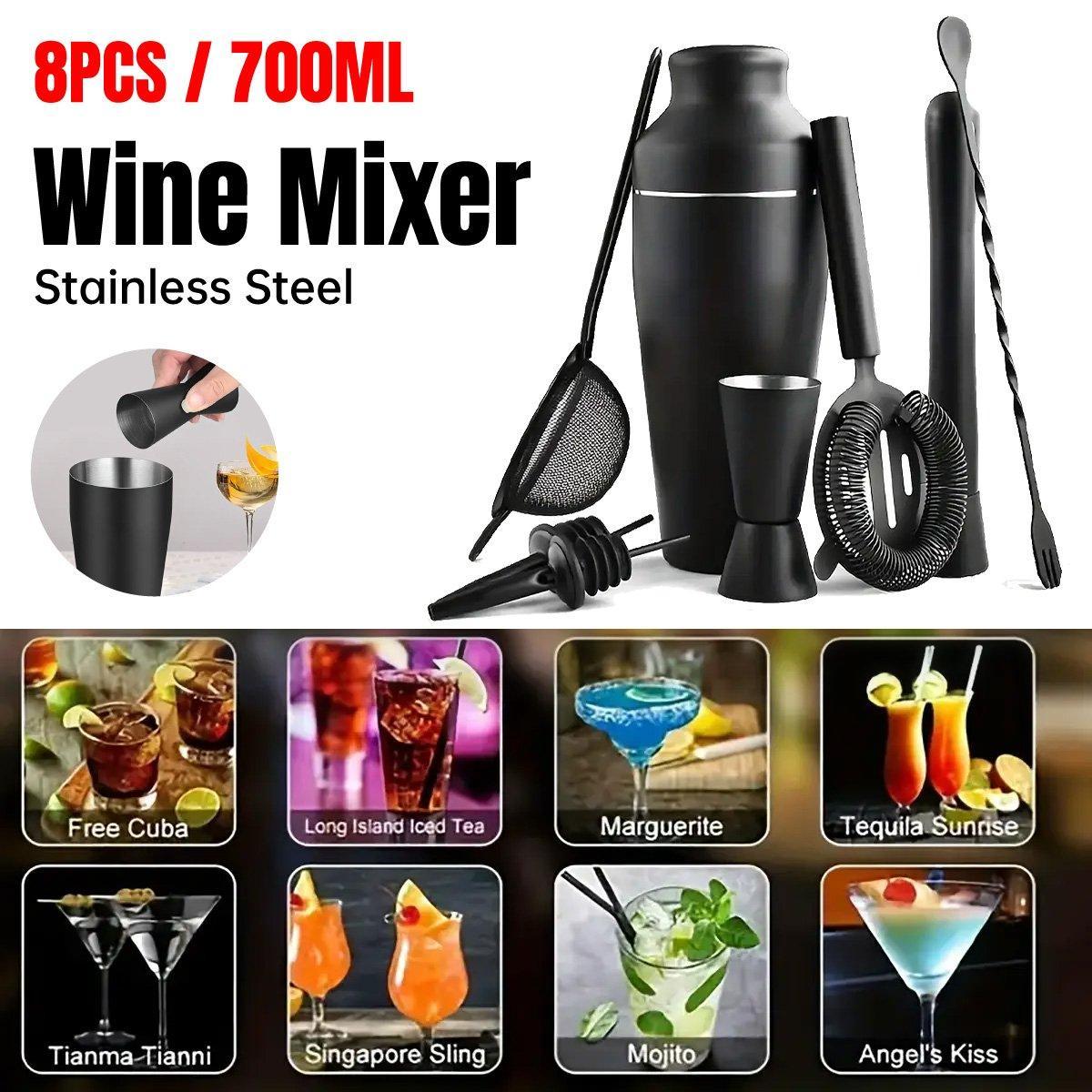 8 Pcs Cocktail Shaker Set with 700ml Shaker – Product View 13