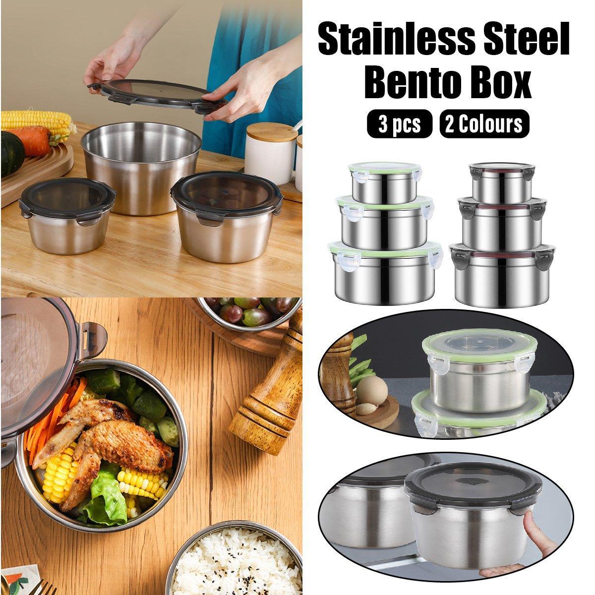 3 Pcs Stainless Steel Food Containers with Lids – Product View 16