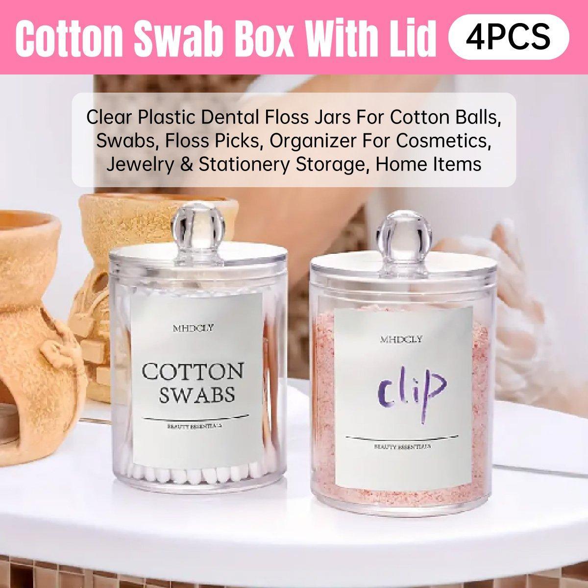 4 Pcs Clear Cotton Pad and Swab Storage Box Set – Product View 15