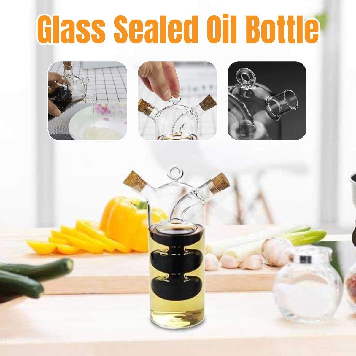 Glass Oil and Vinegar Dispenser with Cork Lid – Product View 12
