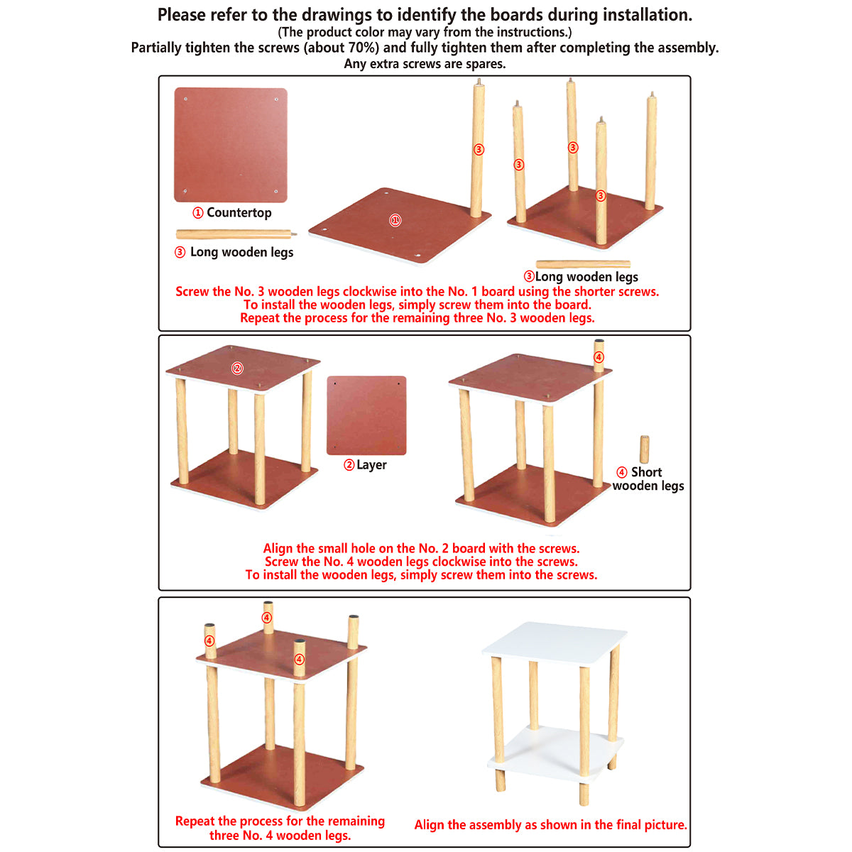 Two-Tier Mini Side Table Wood Grain Compact Storage