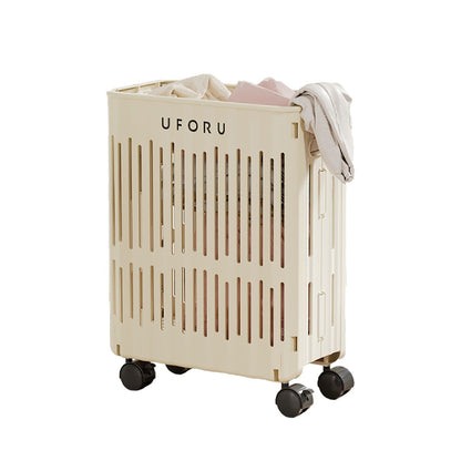Large Folding Laundry Basket with Wheels Portable Organizer