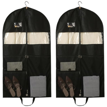 2pcs Hanging Closet Garment Dust Cover Storage Bag Clothes Protector Organizer