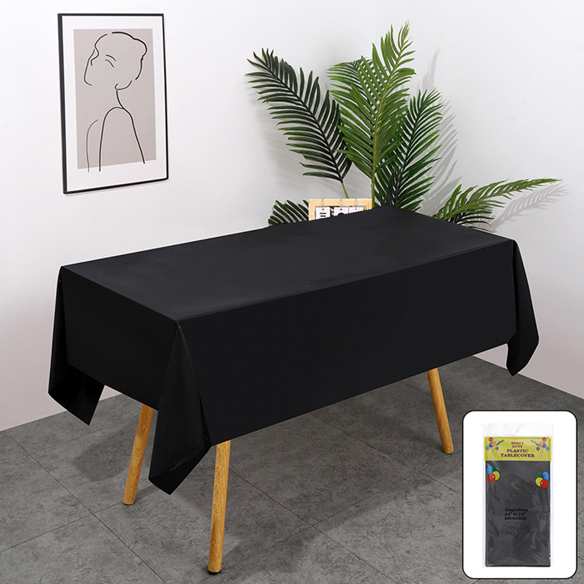 10pcs PEVA Rectangle Tablecloths Solid Colour Waterproof Party Table Covers AU